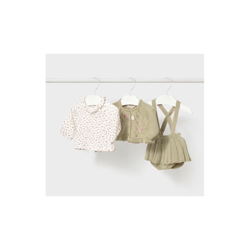 Conjunto 3 piezas falda bebe niña mayoral