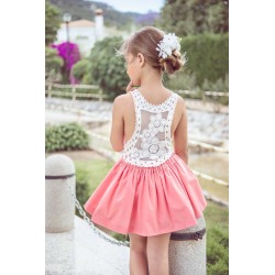 Vestido popelin aplique espalda nekenia