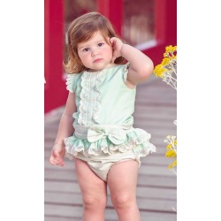 Conjunto bebe niña ranita puntilla nekenia