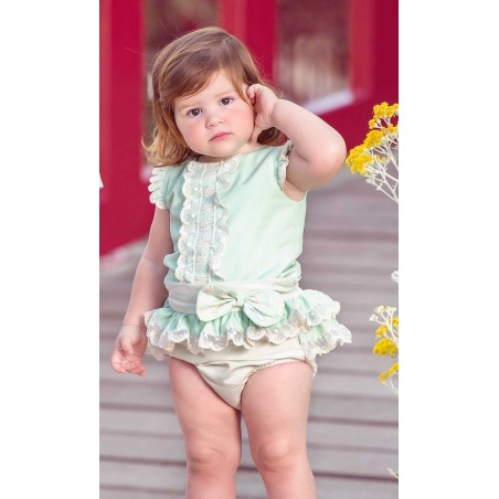 Conjunto bebe niña ranita puntilla nekenia