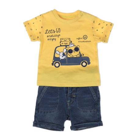 Conjunto bebe bermuda vaquera