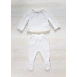 Conjunto polaina puntilla en cuello