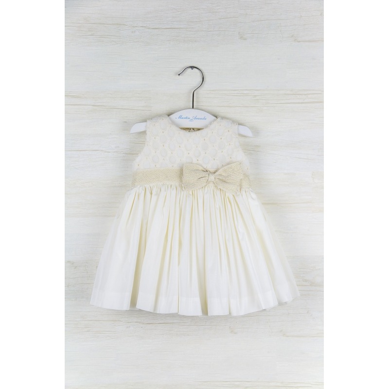 Vestido talle alto mussola y tafeta