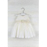 Vestido talle alto mussola y tafeta