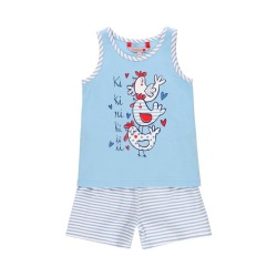 Pijama punto elástico de niña
