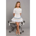 Vestido punto con blonda y tul