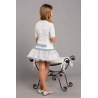 Vestido punto con blonda y tul