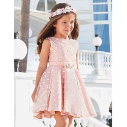 Vestido mikado tul topos Abel&Lula