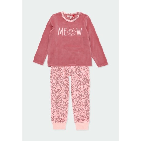 Pijama terciopelo animal print niña Boboli