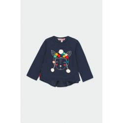 Camiseta punto pompones niña Boboli
