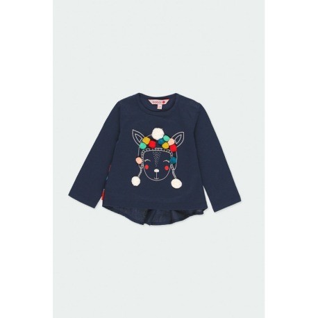 Camiseta punto pompones niña Boboli