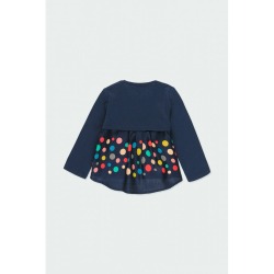 Camiseta punto pompones niña Boboli