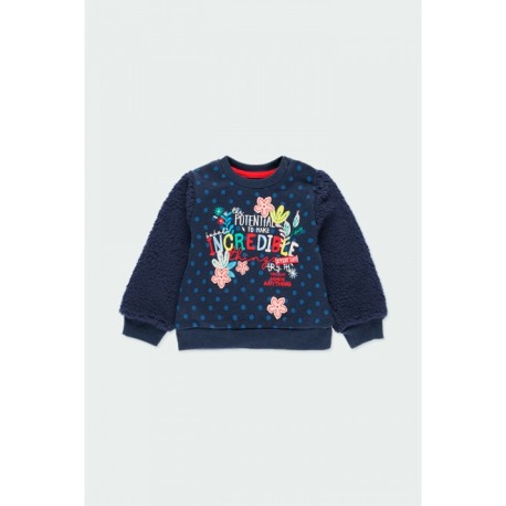 Sudadera felpa "flores" de bebé niña