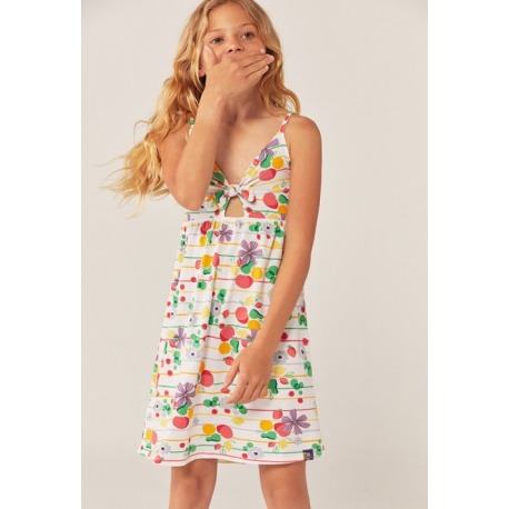 Vestido punto frutas de niña Boboli