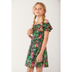 Vestido viscosa flores de niña Bóboli