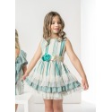 Vestido rayas lurex con cinturon Nekenia