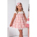 Vestido de tul bordado fondo en coral Nekenia