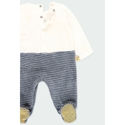 Pelele terciopelo combinado de bebé Boboli