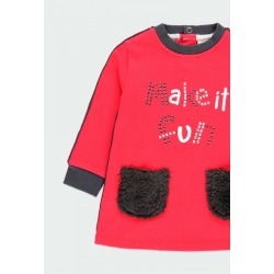 Vestido felpa con bolsillos pelo Boboli