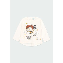 Camiseta punto con guipur de niña Boboli