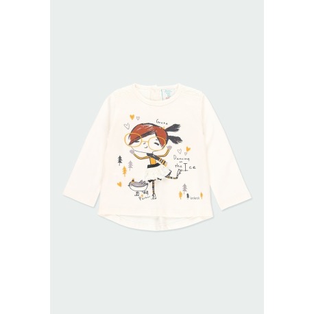 Camiseta punto con guipur de niña Boboli