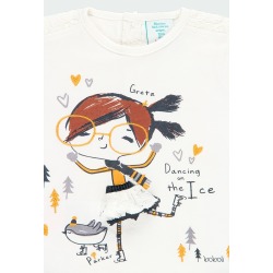 Camiseta punto con guipur de niña Boboli