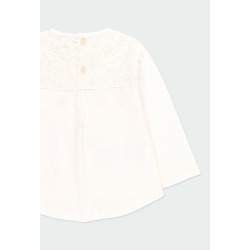 Camiseta punto con guipur de niña Boboli